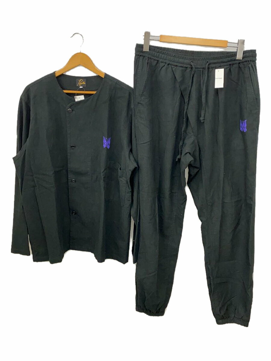 【中古】Needles◆セットアップ/L/コットン/BLK/無地/NS239SH/NS239PT【メンズウェア】