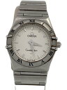 【中古】OMEGA◆クォーツ腕時計/アナログ/ステンレス/WHT/SLV/SS/1572.30【服飾雑貨他】