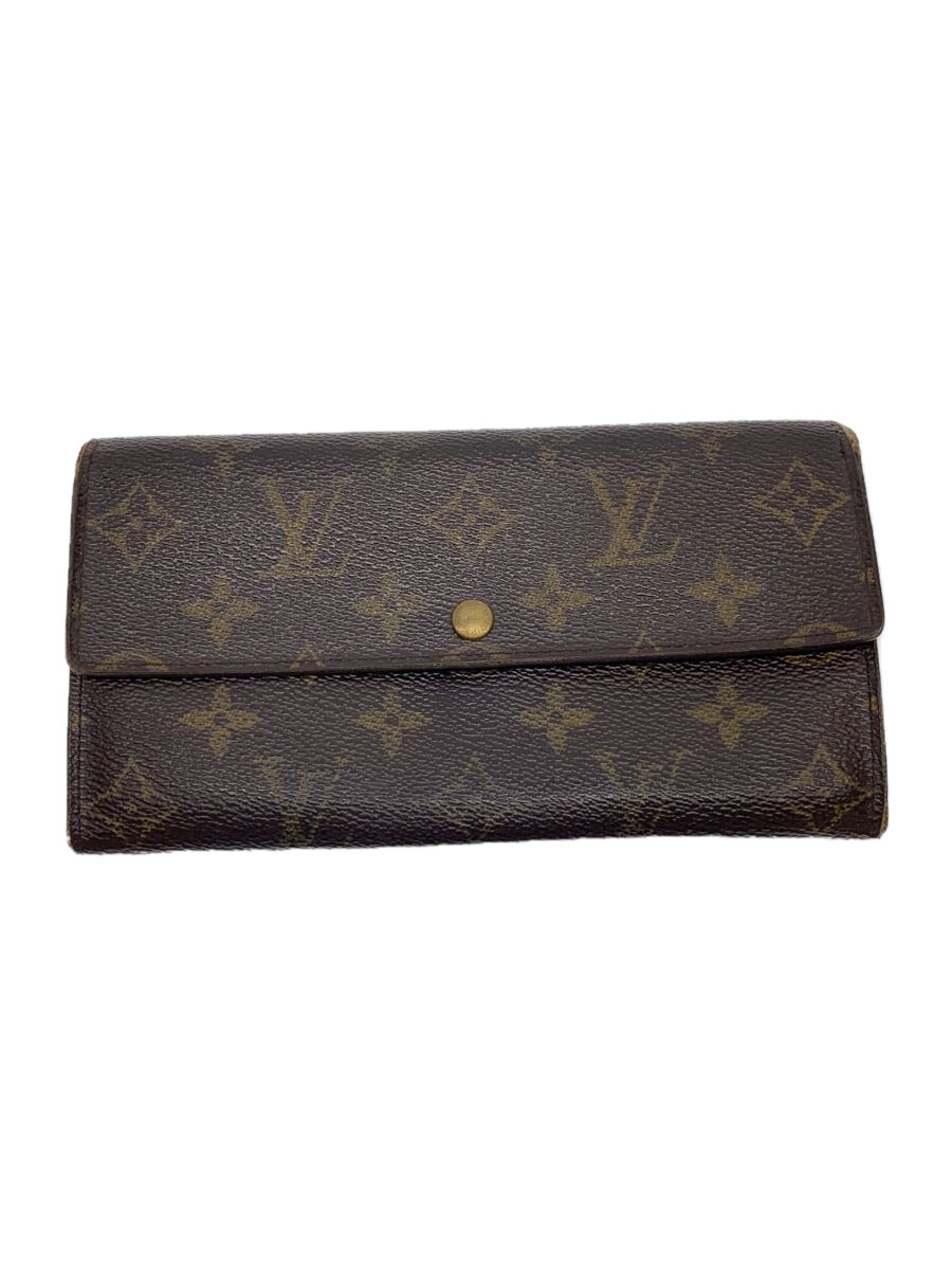【中古】LOUIS VUITTON◆2)ポシェット・ポルト・モネ・クレディ_モノグラム・キャンバス_BRW/PVC/BRW/レディース【服飾雑貨他】