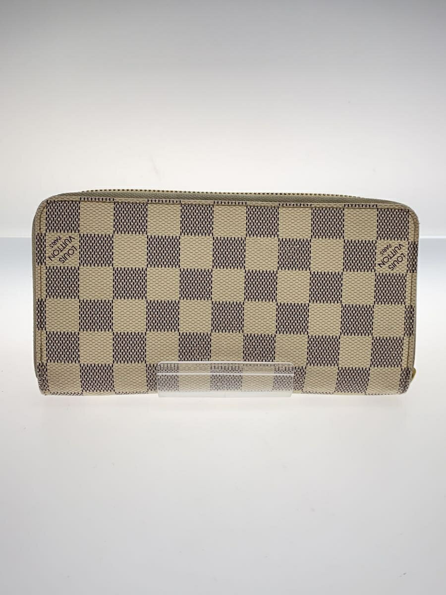 【中古】LOUIS VUITTON◆ジッピー・ウォレット_ダミエ・アズール_WHT/PVC/WHT/総柄/メンズ【服飾雑貨他】