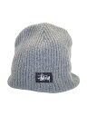 【中古】STUSSY◆USA製/ニットキャップ/--/コットン/GRY/メンズ【服飾雑貨他】