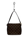 【中古】LOUIS VUITTON◆トゥールス・メイクアップ_ダミエ・エベヌ_BRW/PVC/BRW【バッグ】