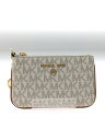 【中古】MICHAEL KORS◆XSKEYCARDCASE/レザー/ホワイト/総柄/レディース/34S1GT9D0B/マイケルコース【服飾雑貨他】