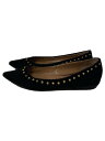 【中古】PELLICO◆フラットパンプス/37/BLK【シューズ】