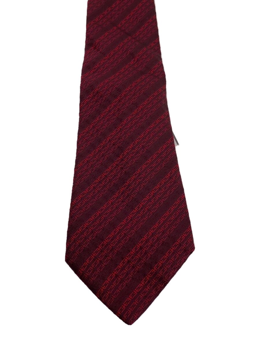 FENDI - 【中古】FENDI◆ネクタイ/シルク/RED/総柄/メンズ【服飾雑貨他】