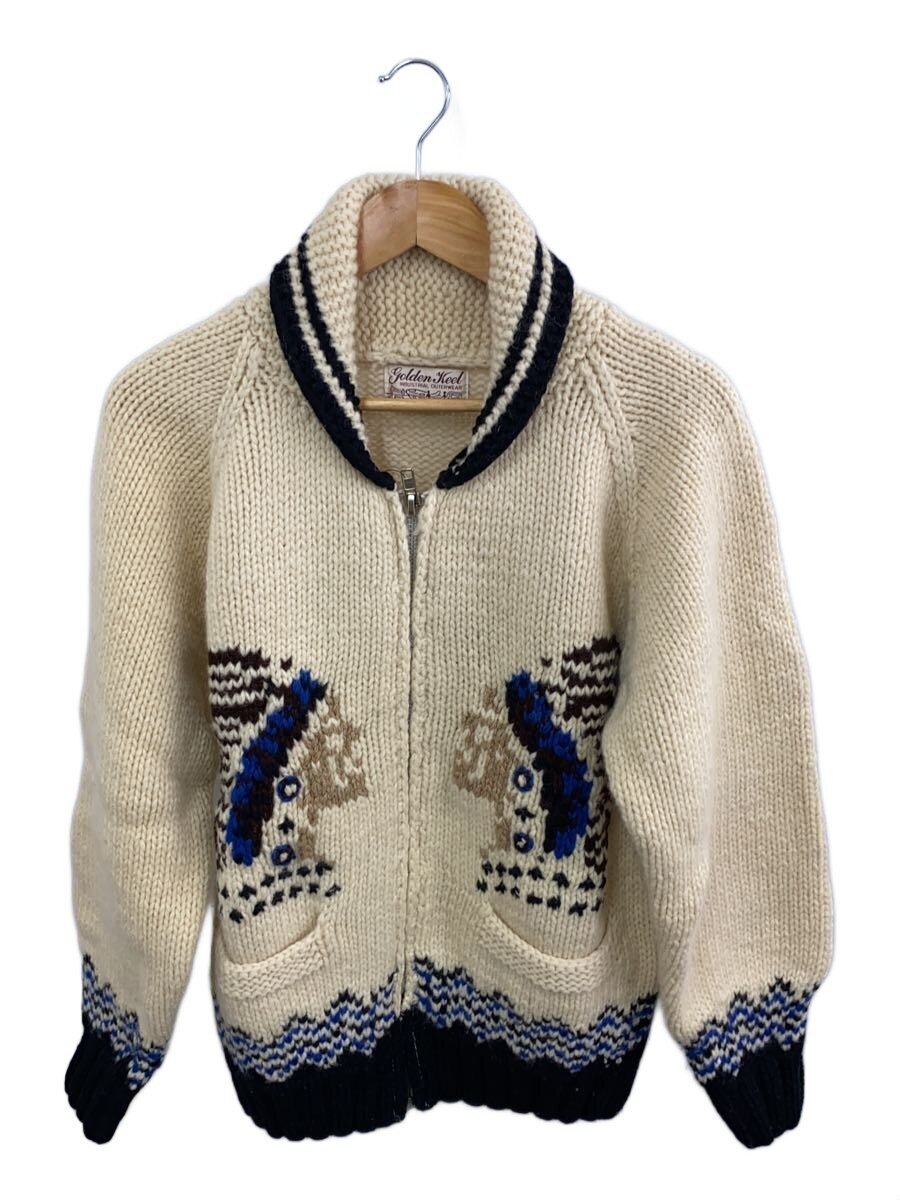 【中古】Golden Keel/80s/インディアン/カウチンカーディガン(厚手)/--/ウール/IVO【メンズウェア】