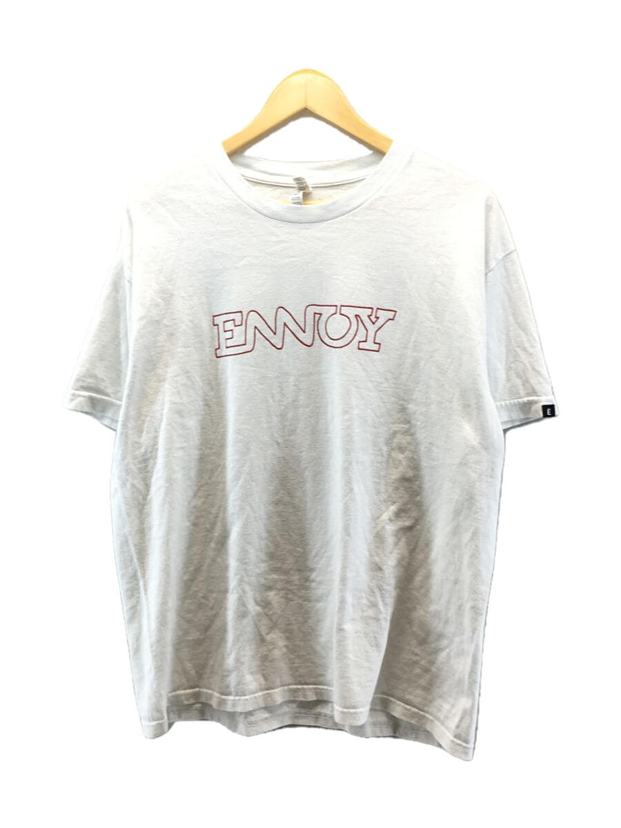 ENNOY◆Tシャツ/L/LOGO TEE/コットン/WHT/無地//