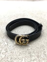 【中古】GUCCI◆GGマーモント/MADE IN ITALY/ベルト/レザー/BLK/レディース/409417【服飾雑貨他】