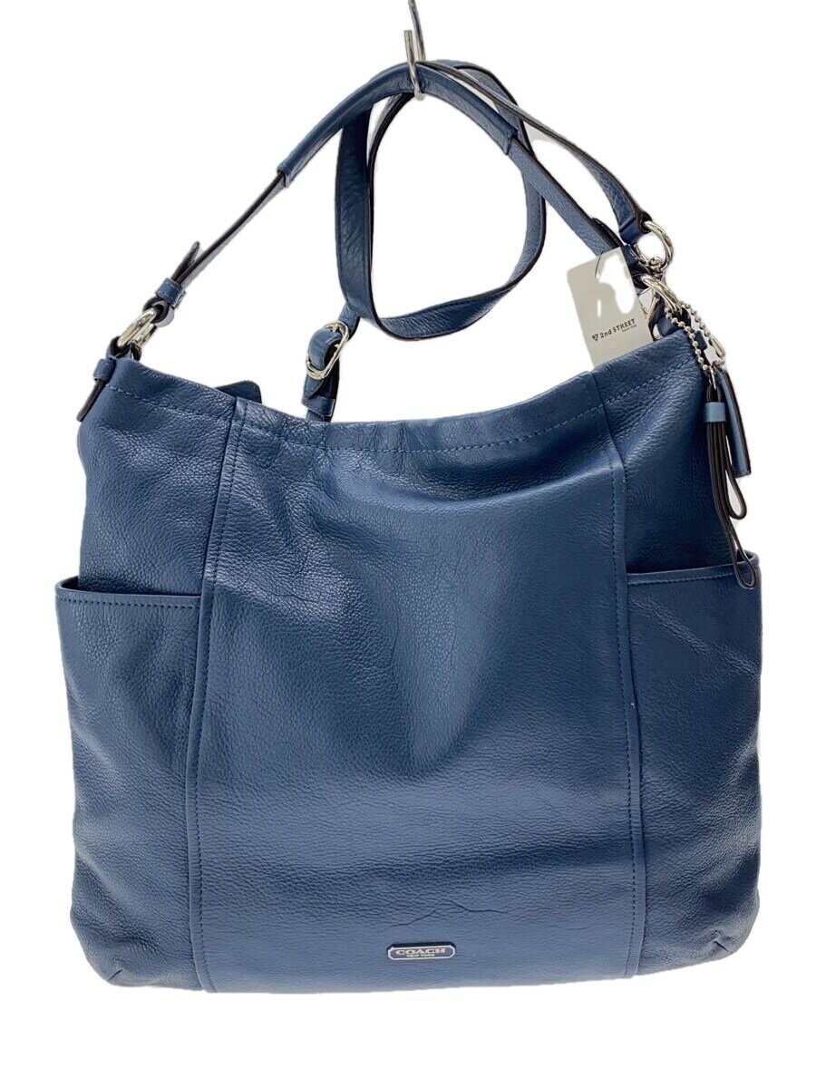 【中古】COACH◆トートバッグ/--/BLU/無地/E1421-F31323//【バッグ】