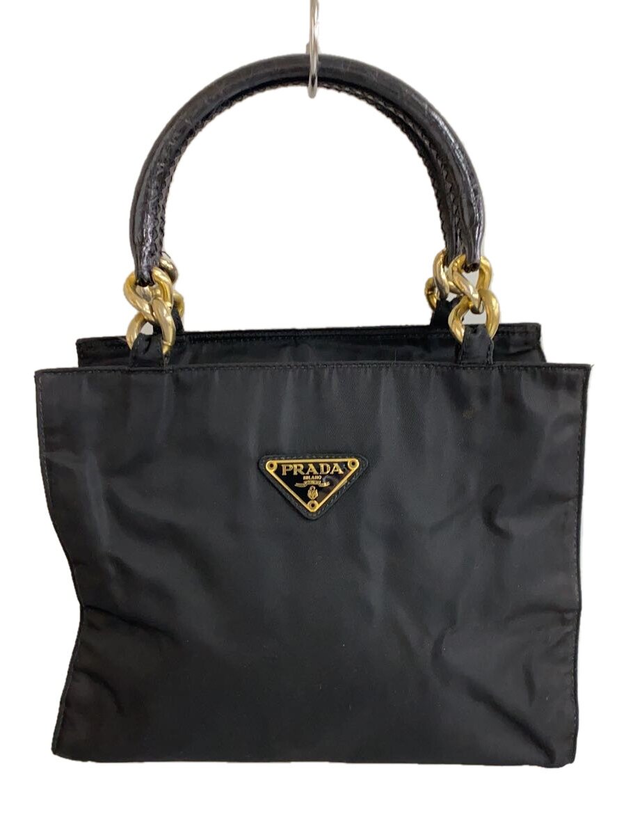 PRADA - 【中古】PRADA◆ハンドバッグ/ナイロン/BLK/無地【バッグ】