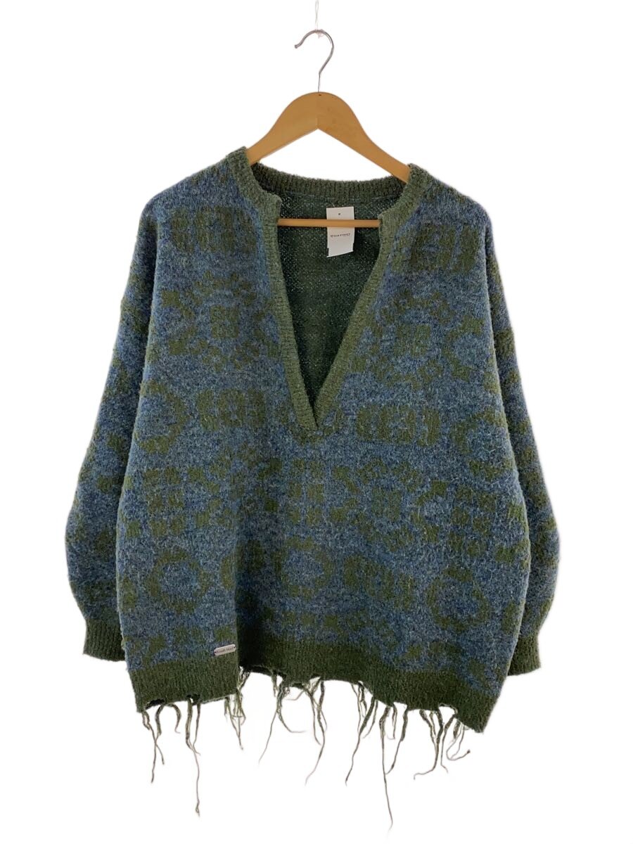 【中古】Knuth Marf◆ニット・セーター(厚手)/FREE/アクリル/GRN/総柄/KM23WJ01//【レディースウェア】