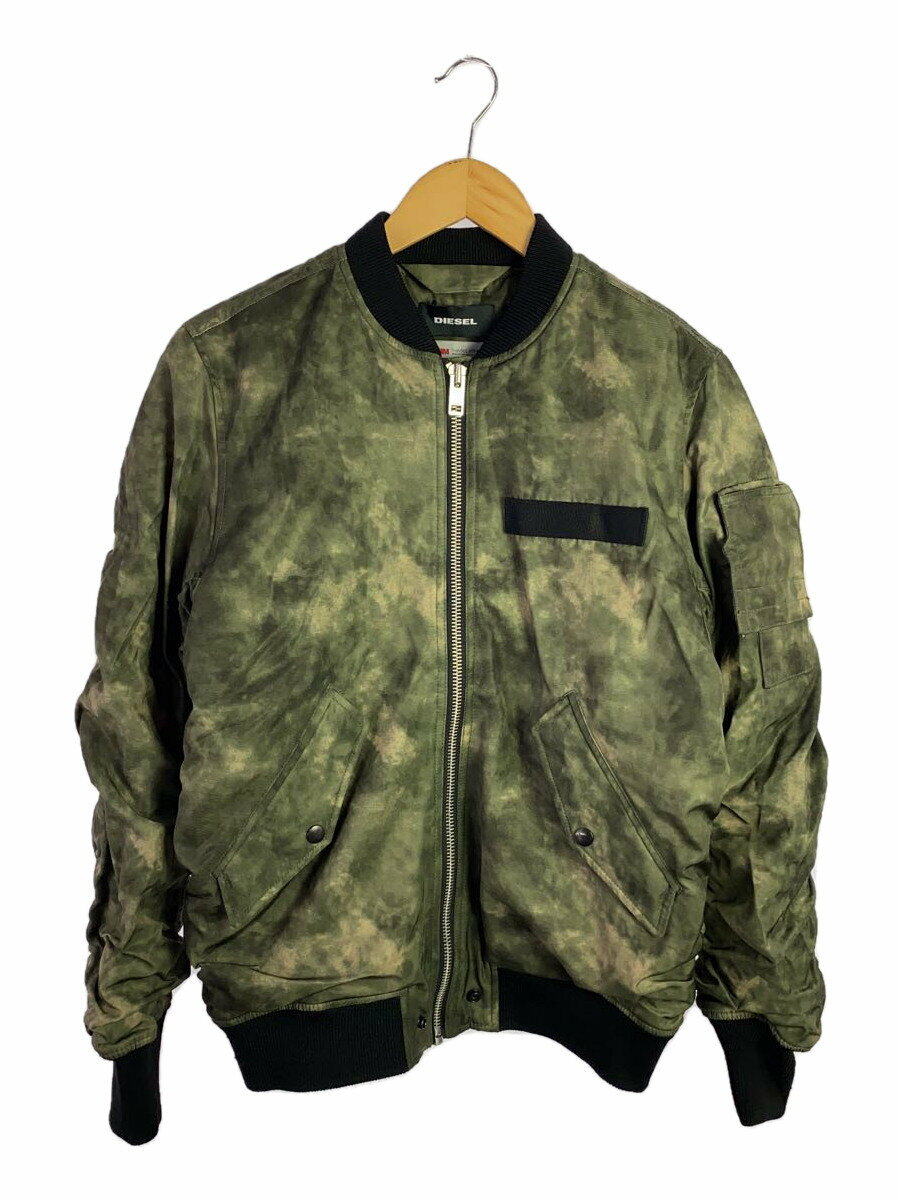 【中古】DIESEL◆W-NOVELS VESTE 3M THINSULATE/フライトジャケット/S/ポリエステル/カーキ/カモフラ【メンズウェア】