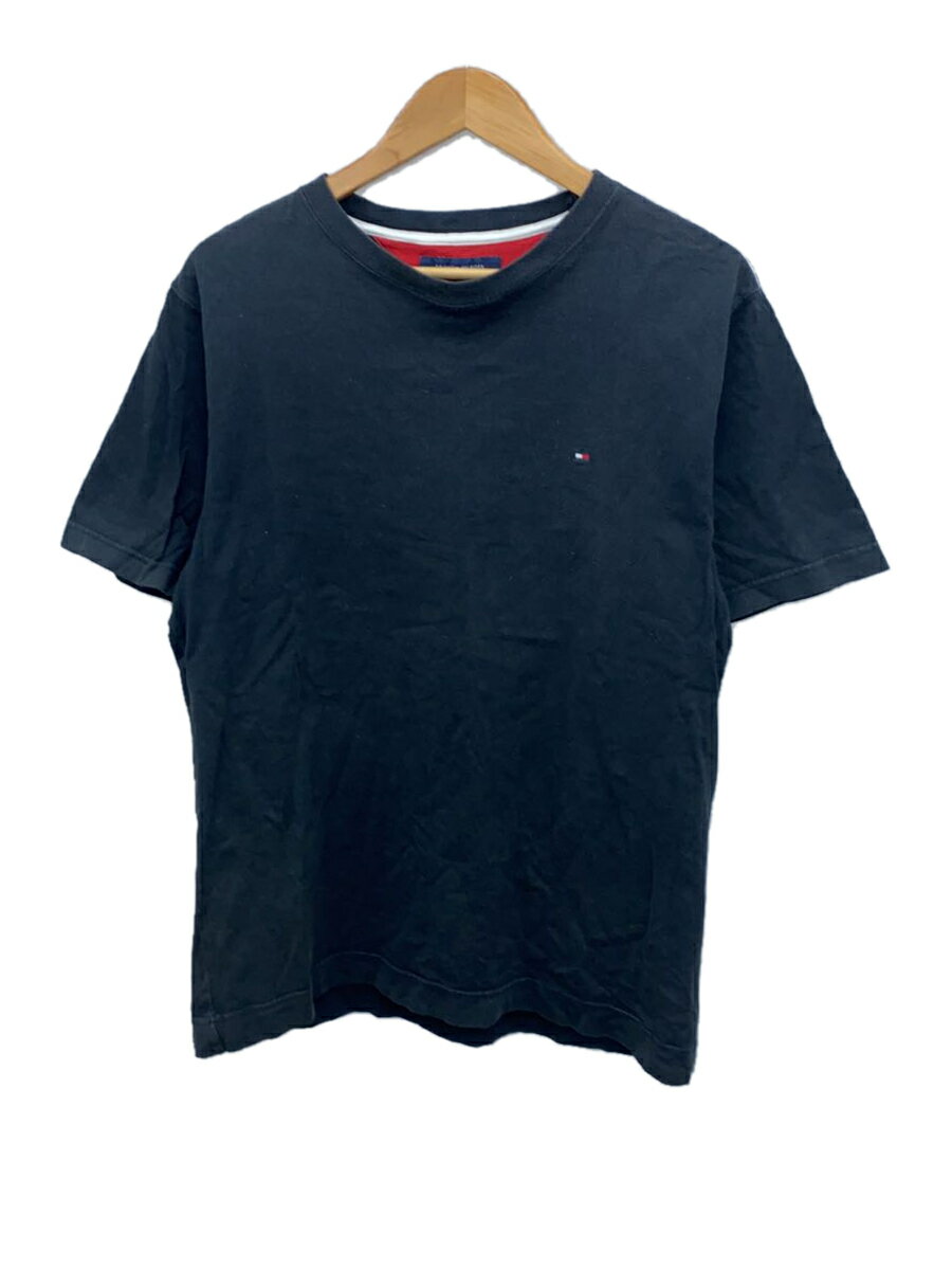 【中古】TOMMY HILFIGER◆Tシャツ/L/コットン/BLK【メンズウェア】