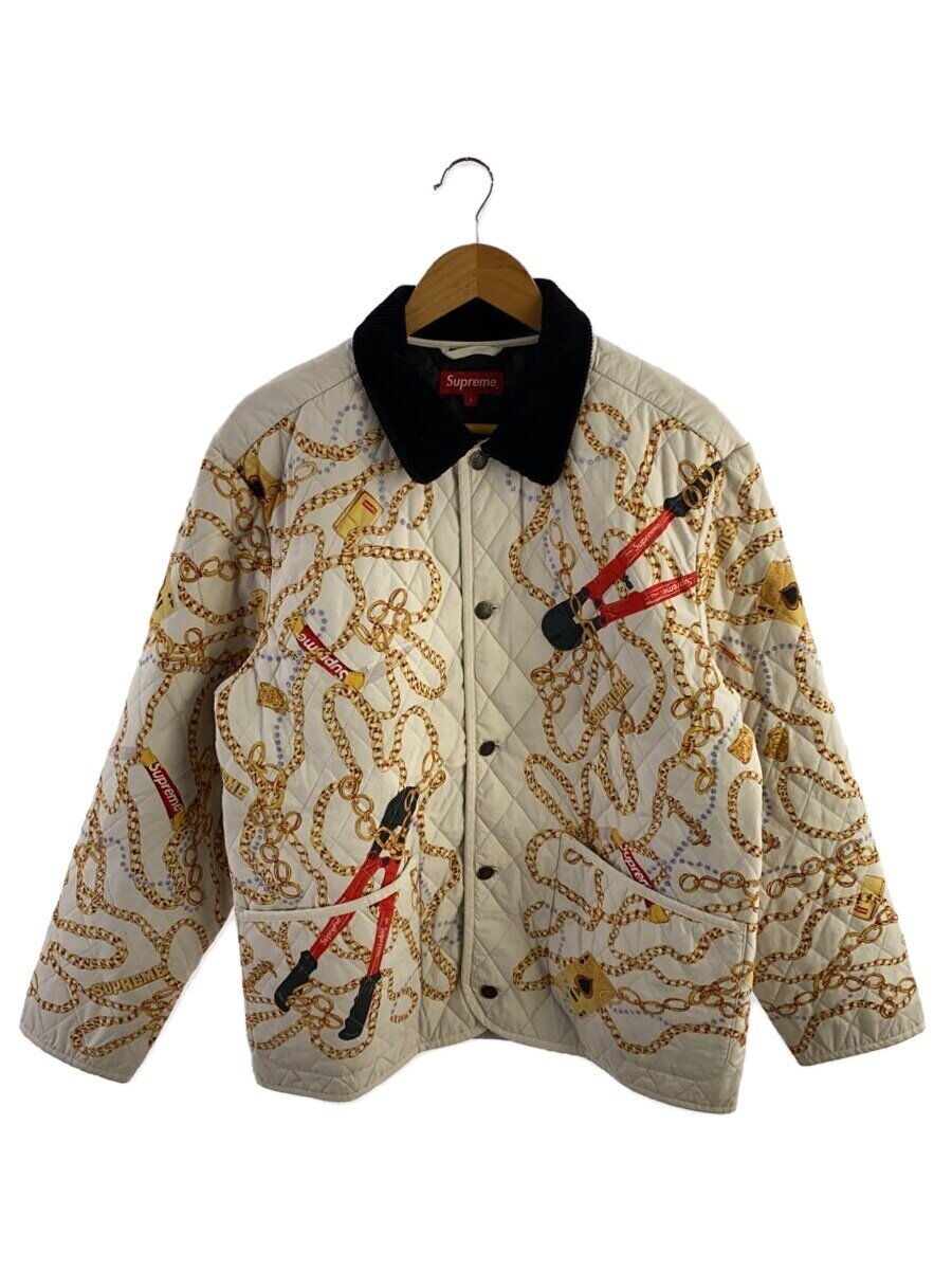 【中古】Supreme◆ジャケット/L/コットン/ホワイト【メンズウェア】