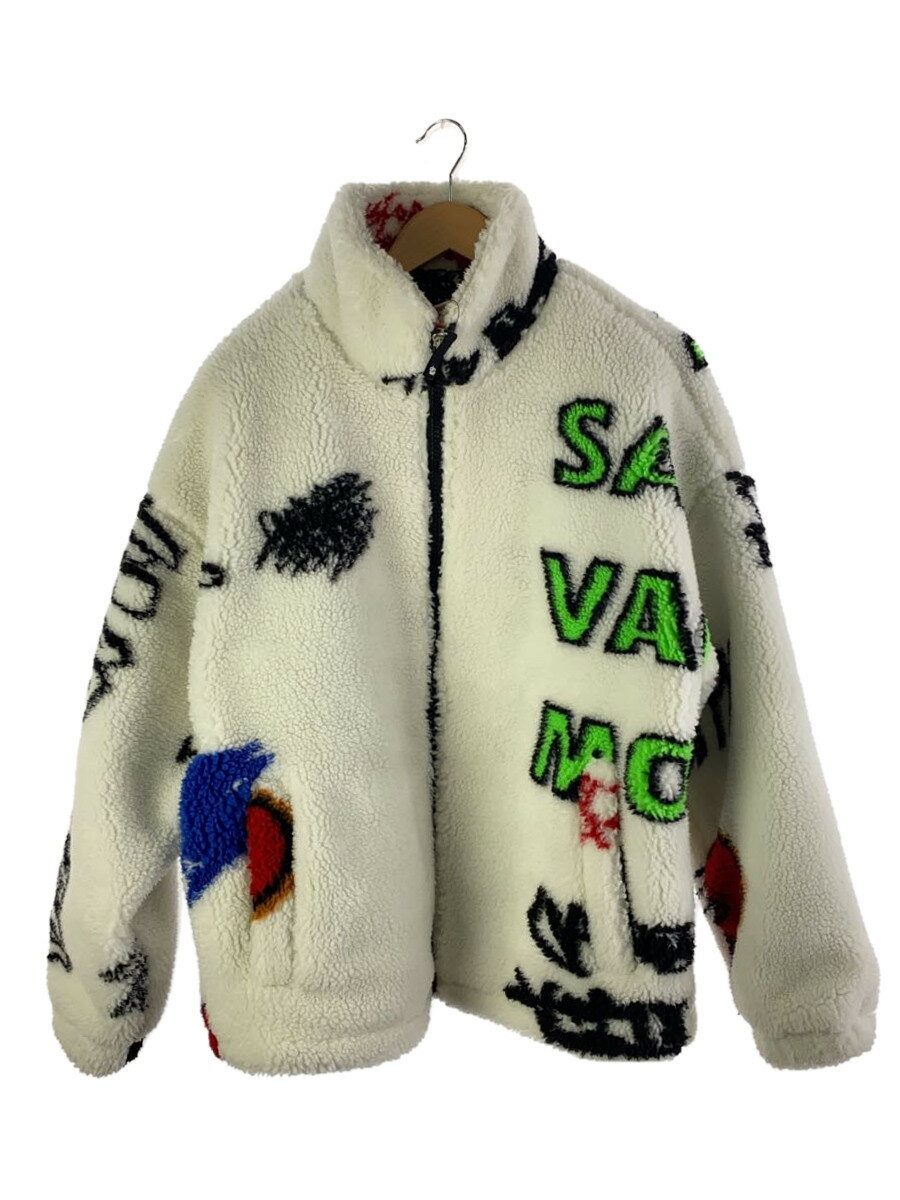 【中古】ZARA◆フリースジャケット/M/ポリエステル/WHT/3548/307/250【メンズウェア】