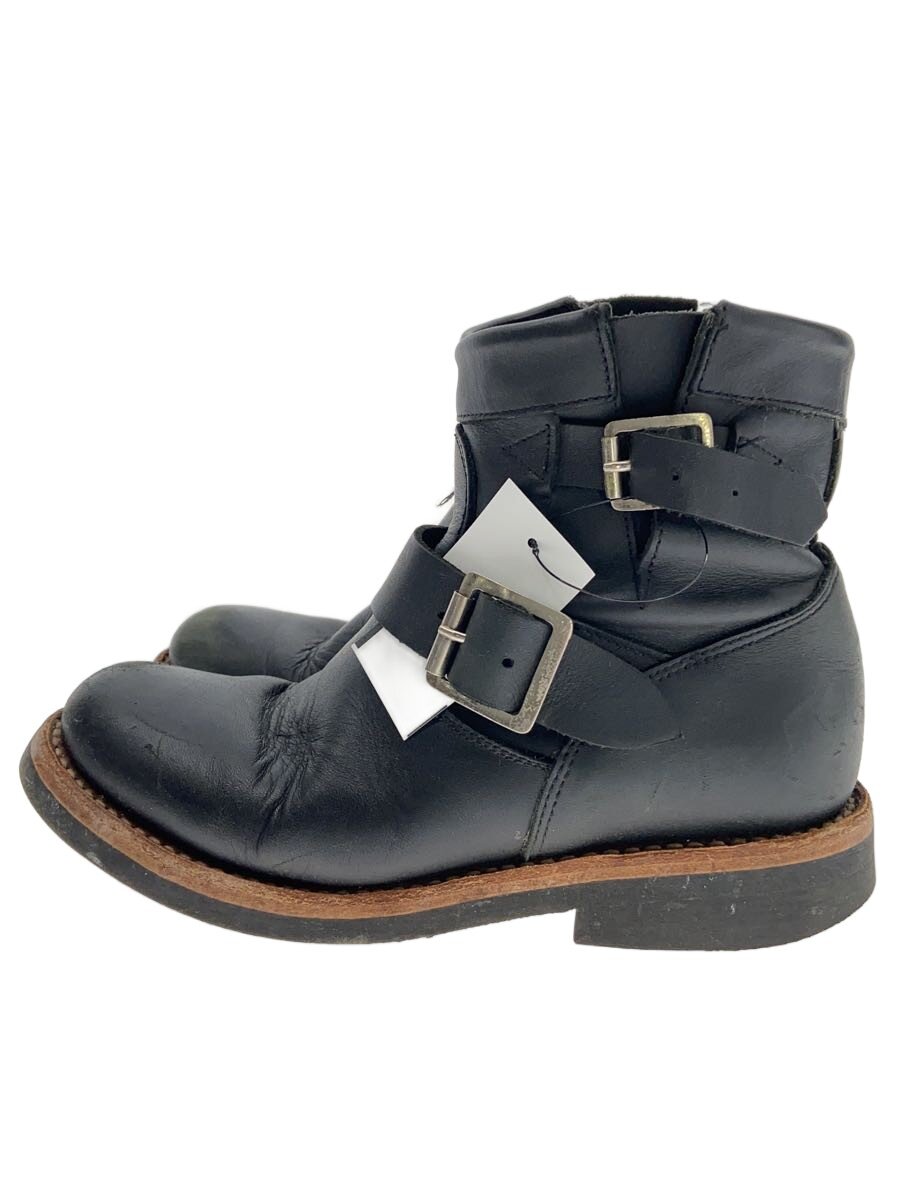 【中古】PISTOLERO◆エンジニアブーツ/5/BLK/レザー【シューズ】