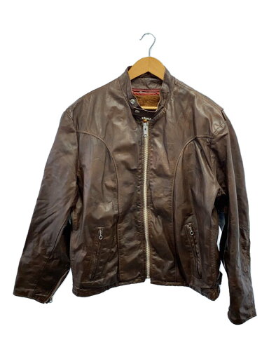 【中古】Schott◆ボアライナー着脱可/ワッペン/穴有/シングルライダースジャケット/46/レザー/BRW/TALON【メンズウェア】 【中古】Schott◆ボアライナー着脱可/ワッペン/穴有/シングルライダースジャケット/46/レザー/BRW/TALON【メンズウェア】