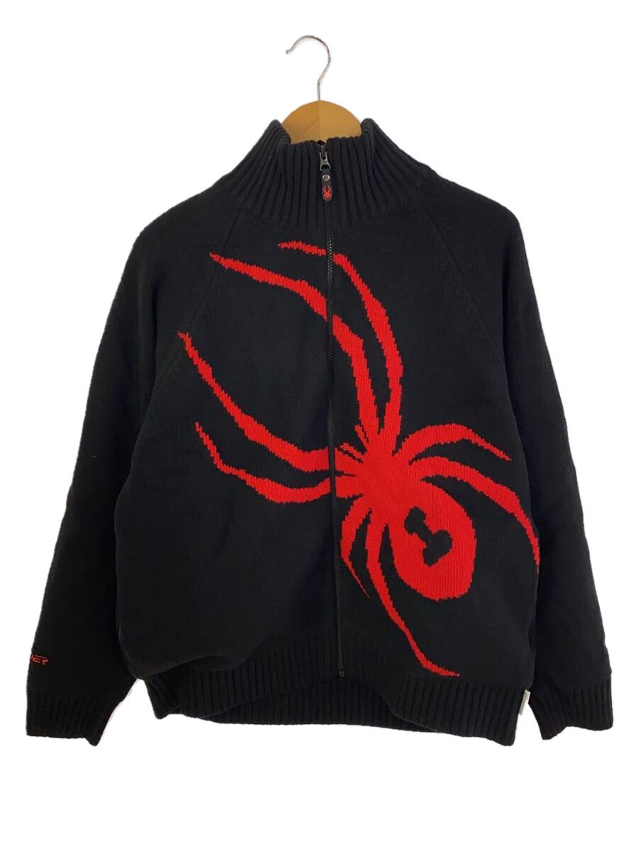 【中古】Supreme◆24FW/Spyder WINDSTOPPER Zip Up Sweater/ニット・セーター/M/ウール/BLK【メンズウェア】