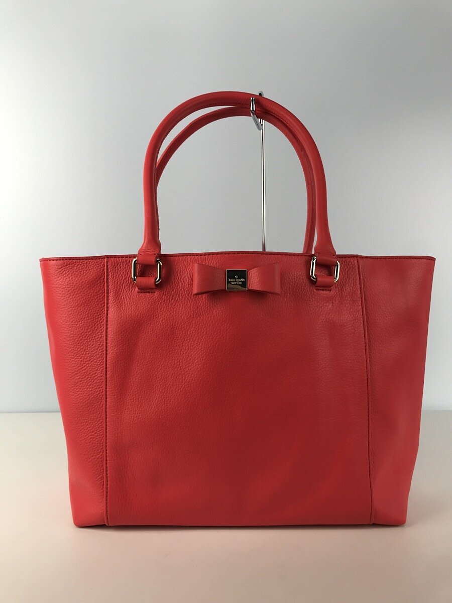 【中古】kate spade new york◆ハンドバッグ/レザー/PNK/無地/※角スレ、シミ汚れ有【バッグ】