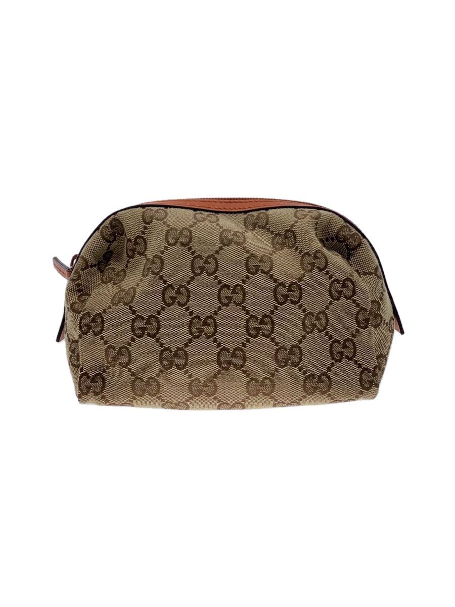 【中古】GUCCI◆ポーチ_GGキャンバス/キャンバス/BRW/総柄//【バッグ】