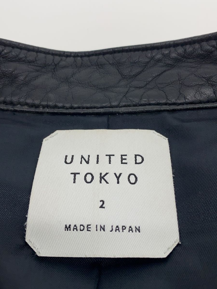 【中古】UNITED TOKYO◆レザージャケット・ブルゾン/2/レザー/BLK/405352001【メンズウェア】