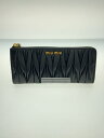 【中古】MIU MIU◆長財布/レザー/BLK/