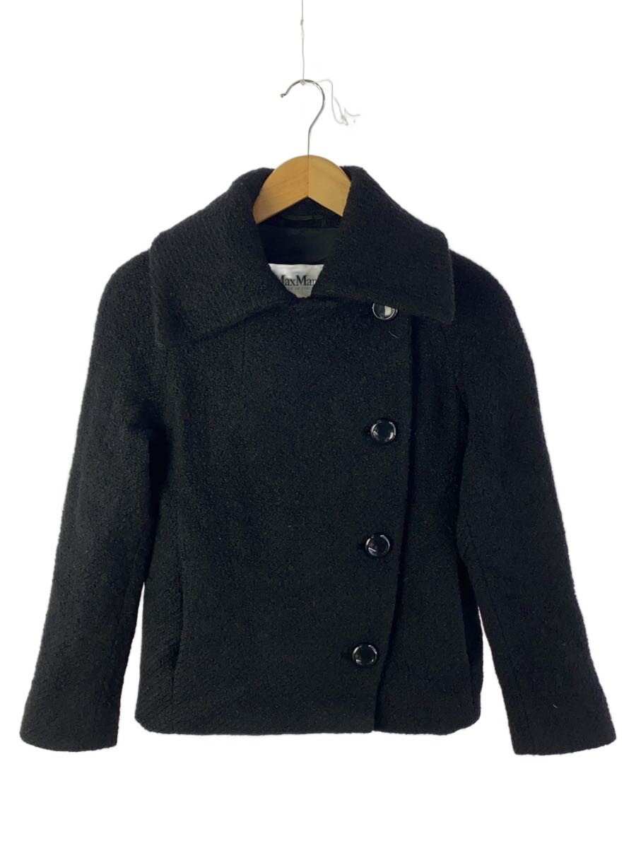 【中古】MAX MARA◆ジャケット/36/ウール/BLK/42/201//【レディースウェア】