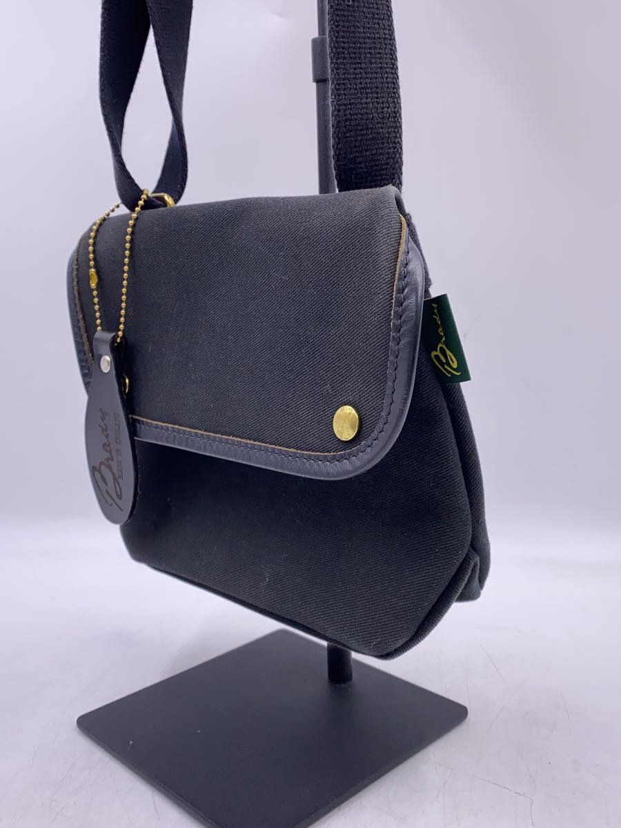 【中古】BRADY◆ショルダーバッグ/キャンバス/BLK/無地【バッグ】
