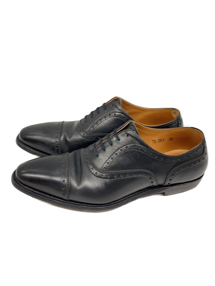 上班鞋 - 【中古】scotch grain◆セミブローグ ドレスシューズ/26cm/BLK/TS201【シューズ】