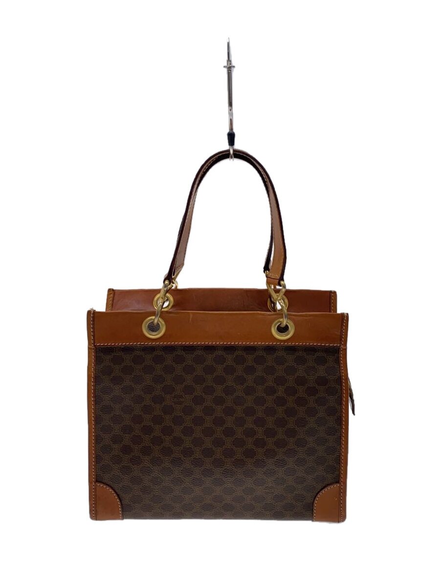 CELINE - 【中古】CELINE◆ハンドバッグ/PVC/BRW/総柄/JMB11/ファスナーサビ有【バッグ】