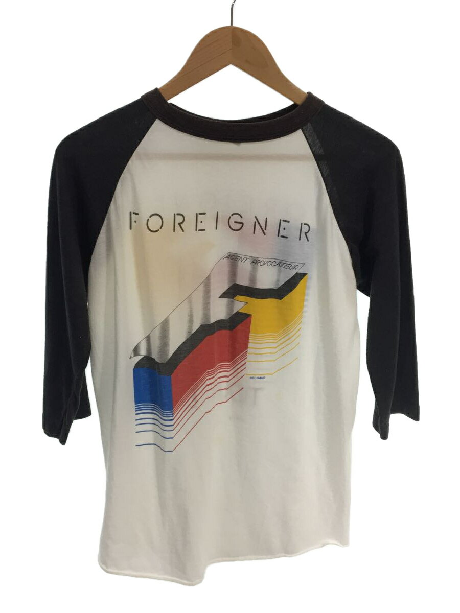 80s/1985_FOREIGNER/ラグランカットソー/XL/コットン/BLK