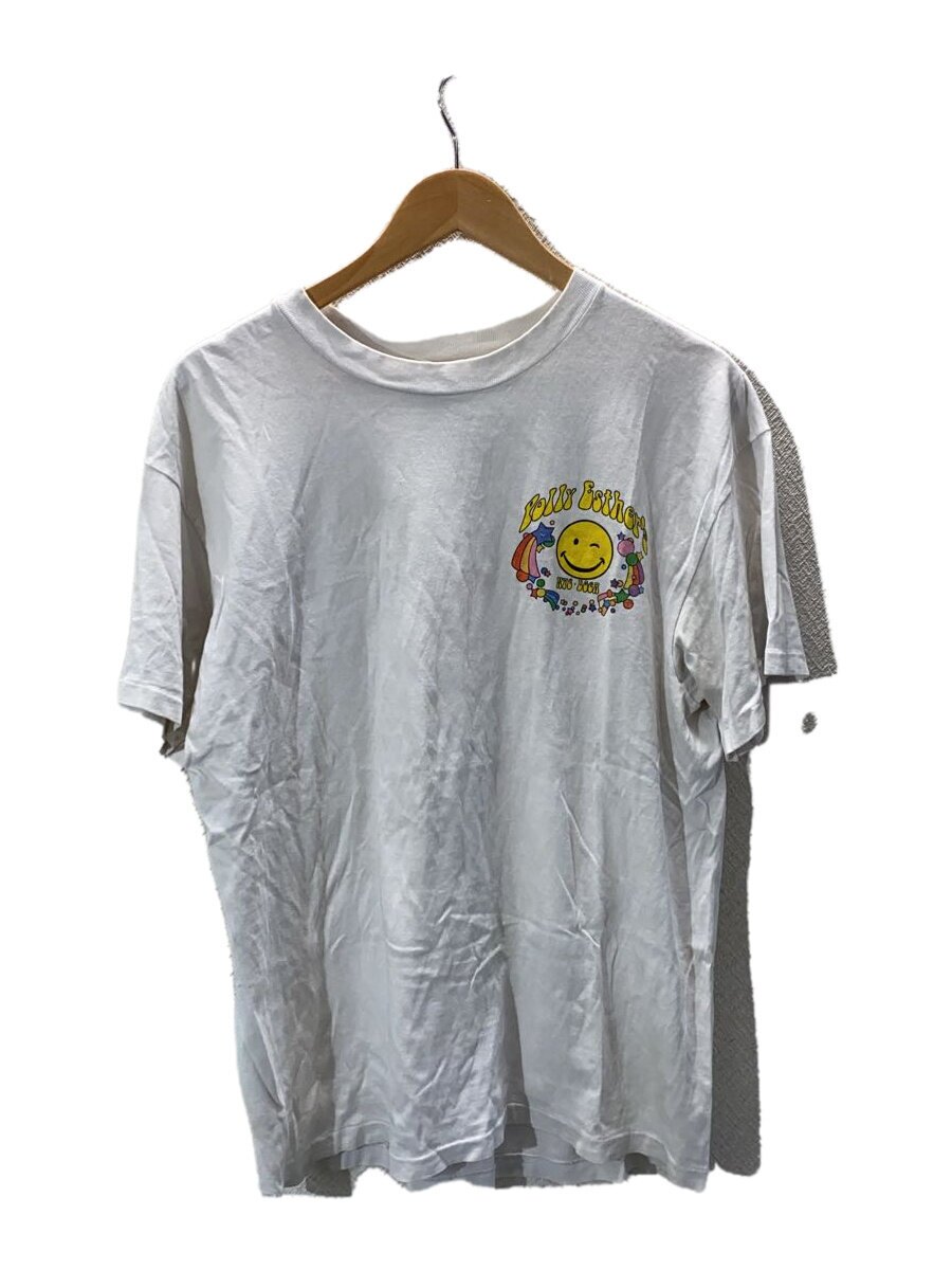 Hanes◆90s/polly esthers nyc/USA製/Tシャツ/L/コットン/WHT/プリント