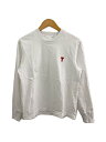 【中古】AMI Alexandre Mattiussi◆長袖カットソー/--/コットン/WHT/無地/E22UTS200.701【レディースウェア】