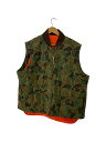 【中古】Woolrich◆ベスト/XL/ナイロン/KHK/カモフラ【メンズウェア】