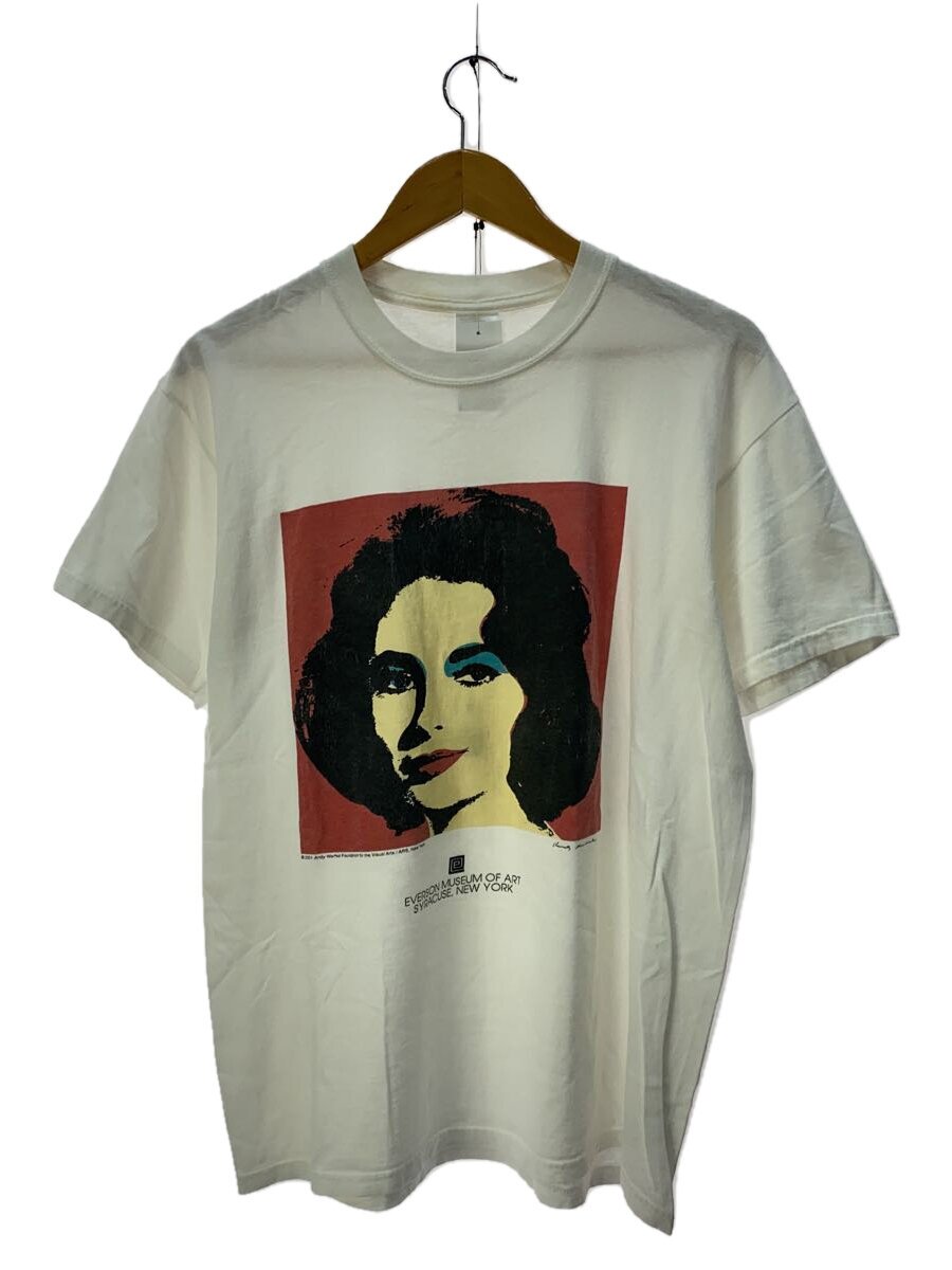GILDAN◆Y2K/ANDY WARHOL/エリザベス女王/EVERSON MUSEUM/VINTAGE/Tシャツ/M/