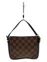 【中古】LOUIS VUITTON◆トゥールス・メイクアップ_ダミエ・エベヌ_BRW/PVC/BRW【バッグ】
