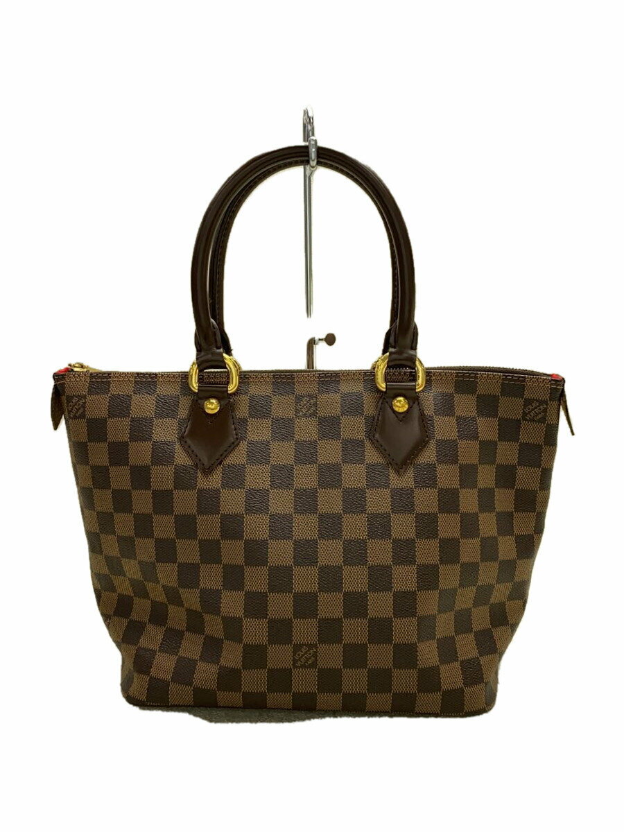 【中古】LOUIS VUITTON◆サレヤPM_ダミエ・エベヌ_BRW/PVC/BRW【バッグ】
