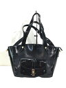 【中古】Anna Marie◆トートバッグ/2WAY/エナメル/BLK/無地【バッグ】