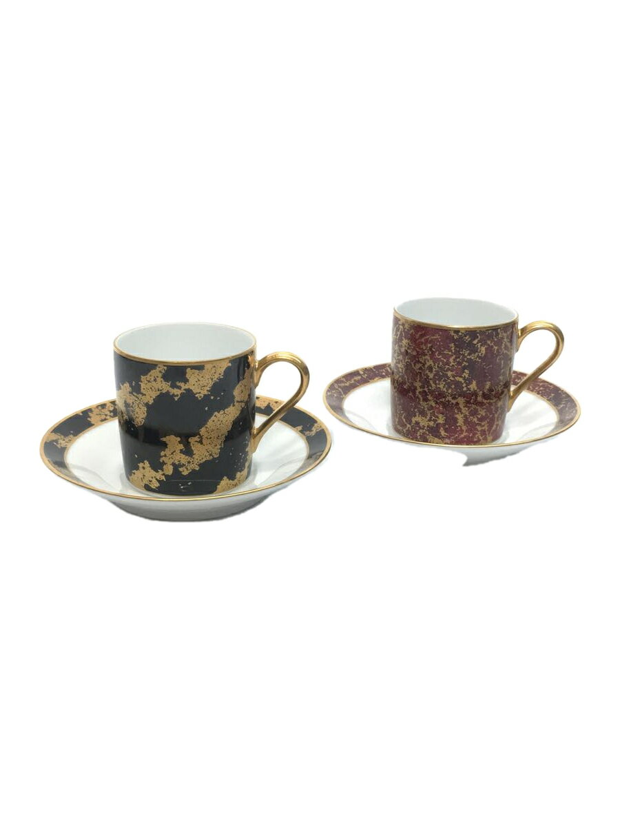 【中古】Noritake◆カップ&ソーサー/4点セット/大理石柄【キッチン用品】