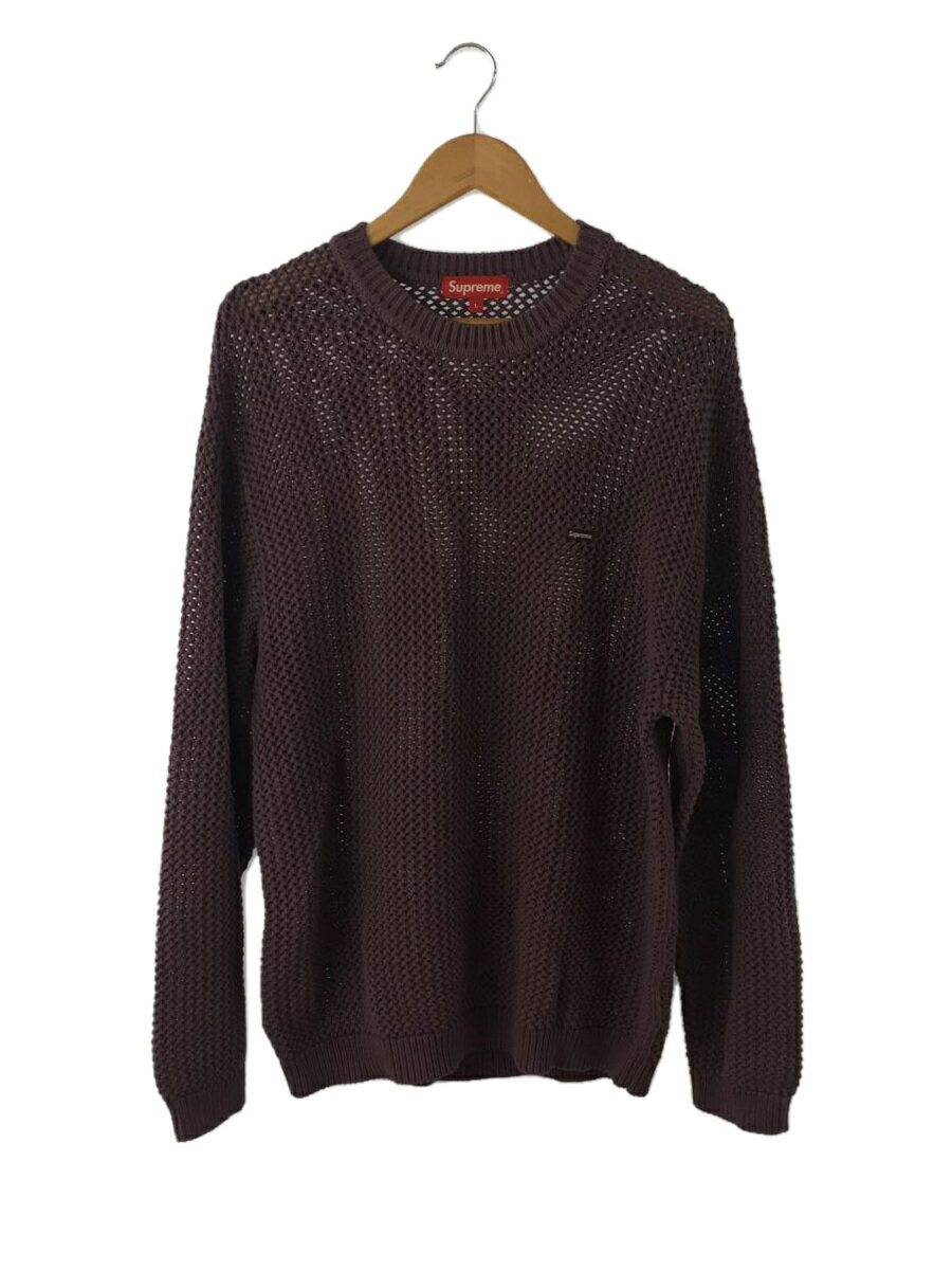 【中古】Supreme◆セーター(厚手)/XL/コットン/BLK/無地/22SS/Open Knit Small Box Sweater【メンズウェア】