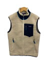【中古】patagonia◆CLASSIC RETRO-X VEST/M/ポリエステル/CRM/無地【メンズウェア】