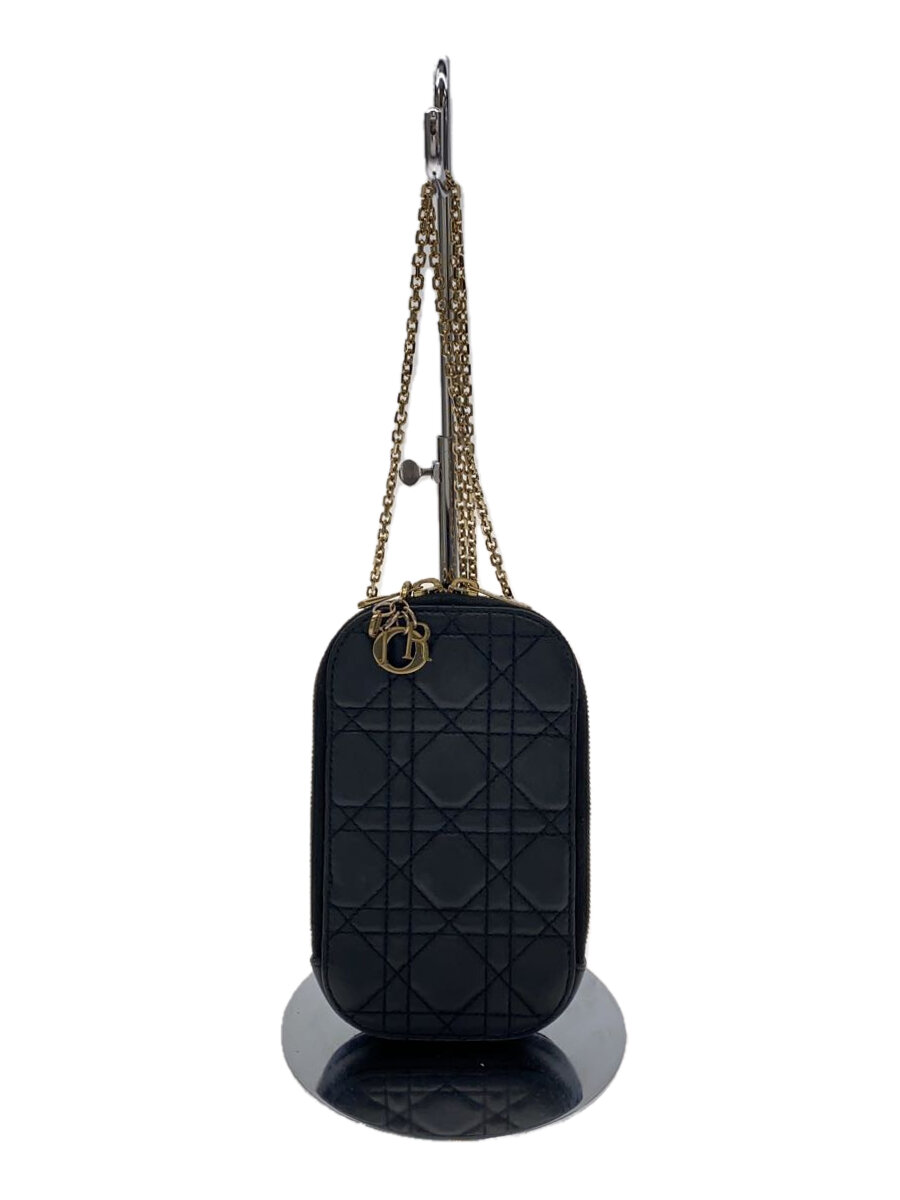 【中古】Christian Dior◆LADY DIOR /ショルダーバッグ/レザー/NVY/43-ma-1222//【バッグ】