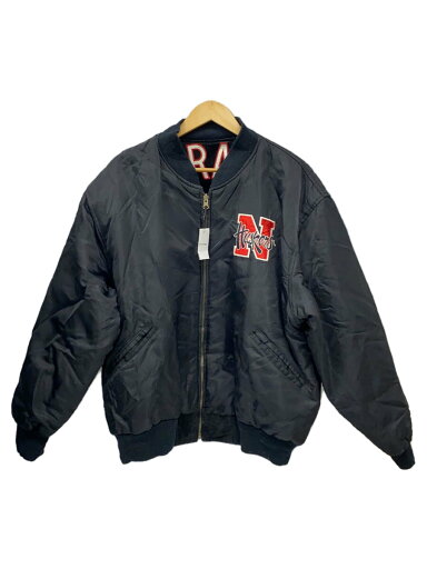 【中古】90s/カレッジロゴ/スタジャン/XL/ナイロン/BLK【メンズウェア】 【中古】90s/カレッジロゴ/スタジャン/XL/ナイロン/BLK【メンズウェア】