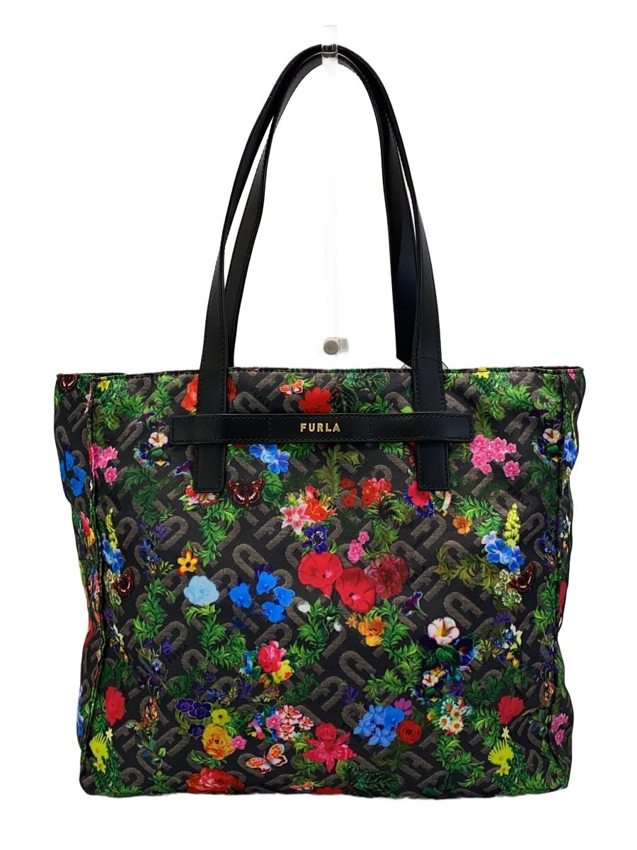 FURLA フルラ かごバッグ 花柄 巾着 スカーフ チャーム アーチロゴ