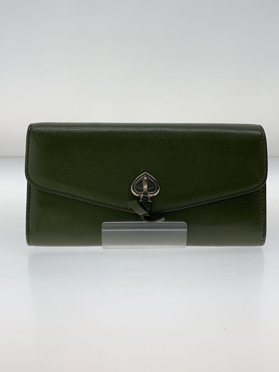【中古】kate spade new york◆長財布/レザー/GRN/レディース/K6402【服飾雑貨他】