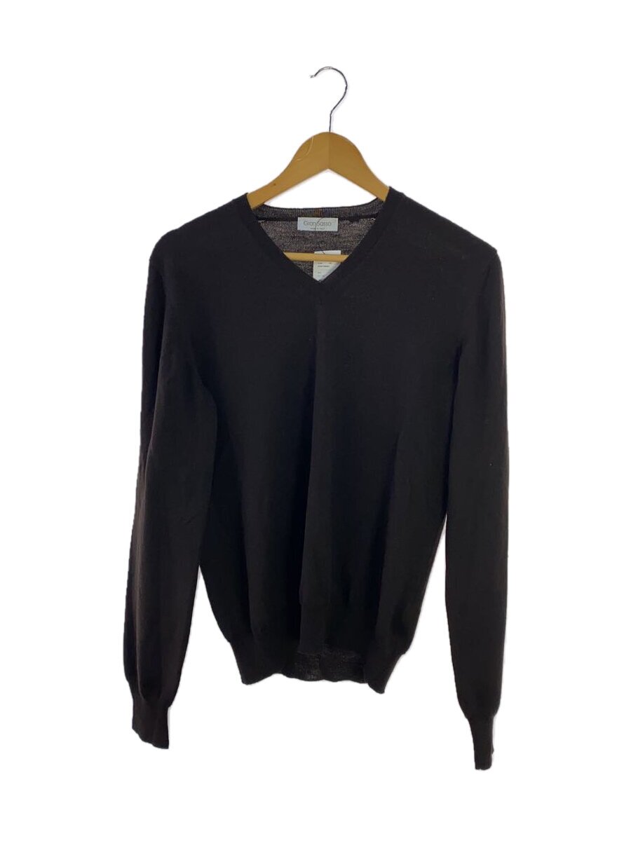【中古】Gran Sasso◆ニット・セーター(薄手)/46/ウール/BRW/無地//【メンズウェア】