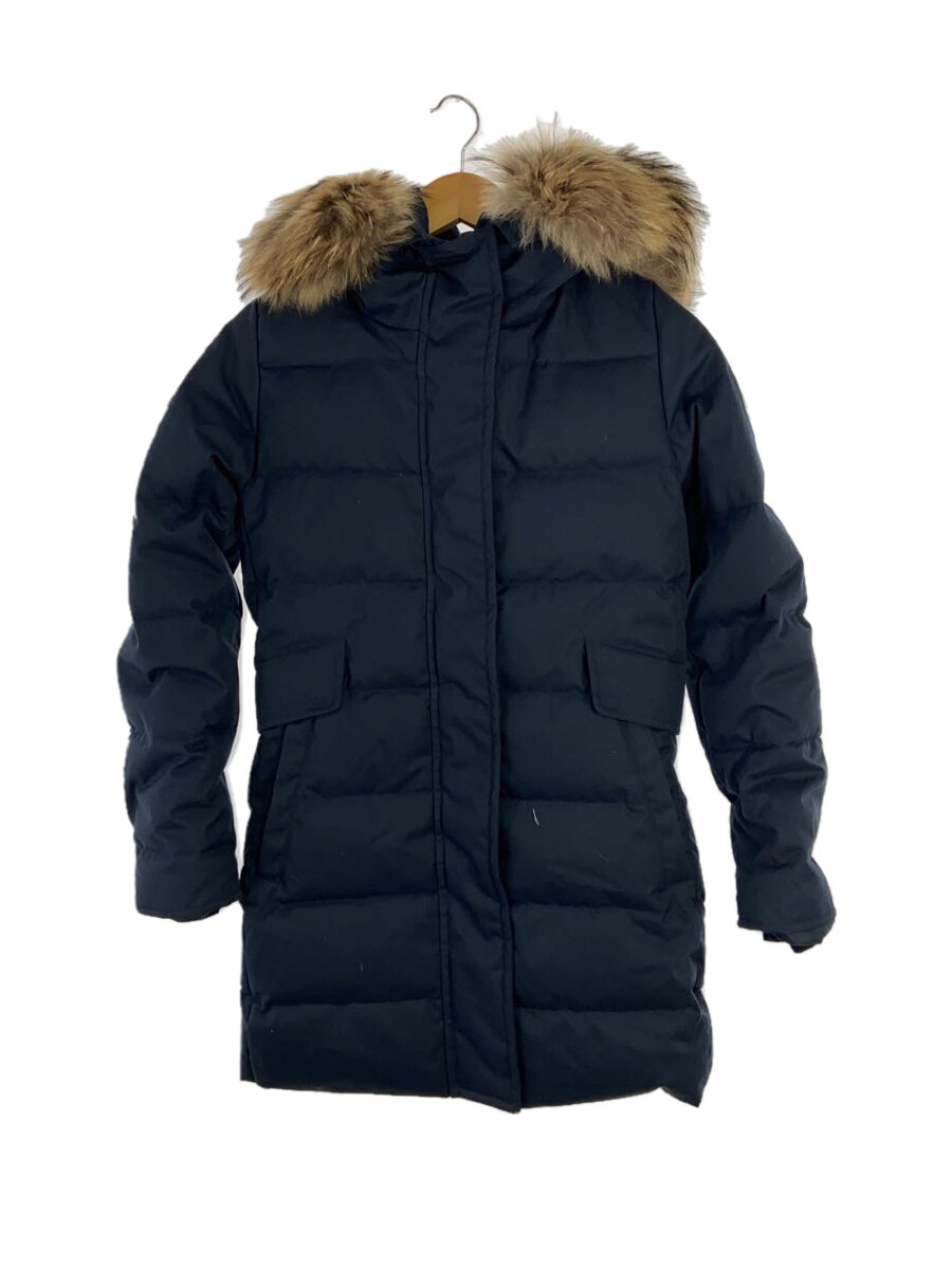 【中古】Pyrenex◆ダウンコート/34/ナイロン/NVY/無地/HWM004【レディースウェア】