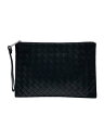 【中古】BOTTEGA VENETA◆セカンドバッグ/レザー/BLK/B09063581I【バッグ】