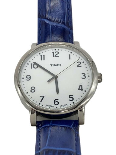 【中古】TIMEX◆腕時計/アナログ/レザー/ホワイト/ネイビー【服飾雑貨他】 【中古】TIMEX◆腕時計/アナログ/レザー/ホワイト/ネイビー【服飾雑貨他】