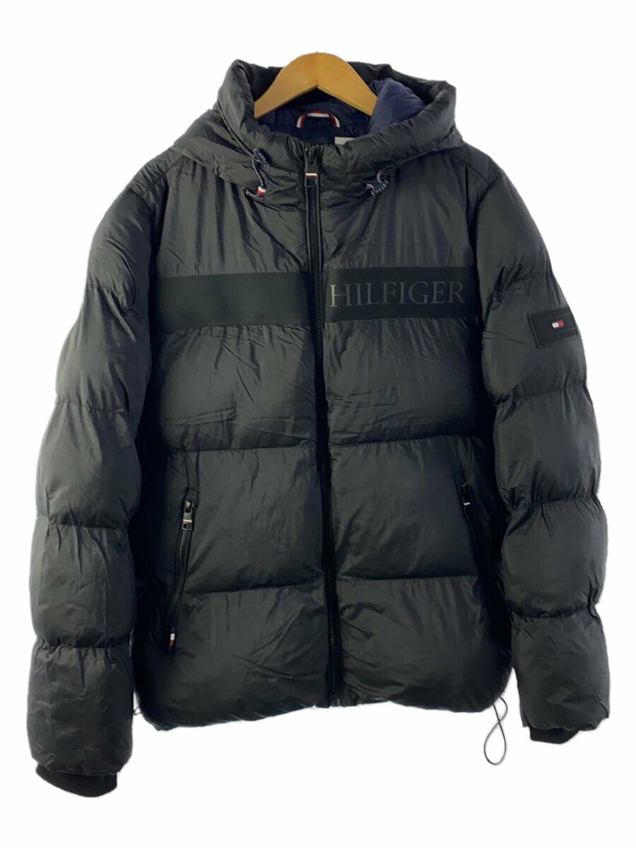 【中古】TOMMY HILFIGER◆NEW GHOST PRINT 中綿ジャケット/M/ナイロン/BLK/153AN916【メンズウェア】